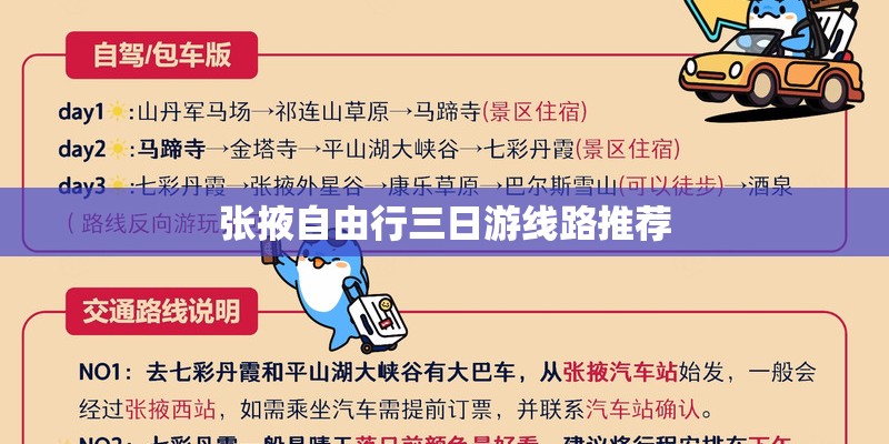 张掖自由行三日游线路推荐