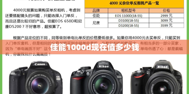 佳能1000d现在值多少钱
