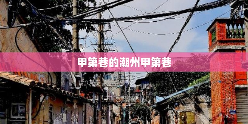 甲第巷的潮州甲第巷