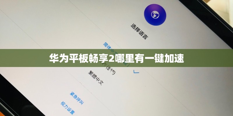 华为平板畅享2哪里有一键加速